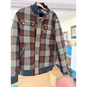 Triple Five Soul Bomber Jacket XL Green Red Plaid